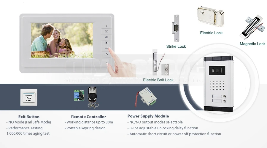 Diysecur 7 "квартира Видеодомофоны Дверные звонки видео-телефон двери Системы ИК Камера touch ключ для 2 семей