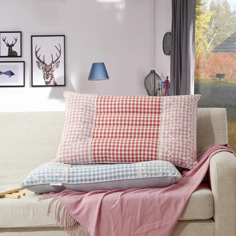 pillow; Washed cotton fabric; Polyester fiber filling; 48 * 74 cm(3cm error);water Wash, not