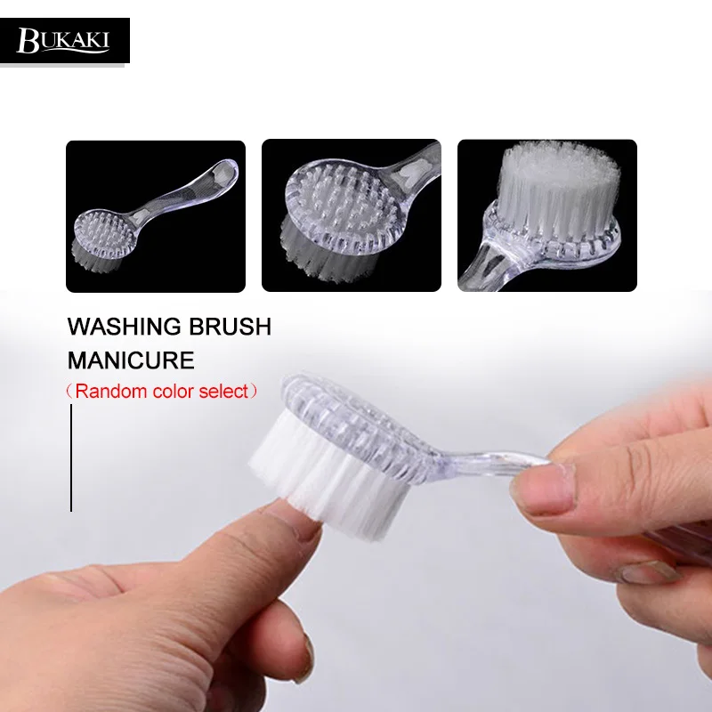 

BUKAKI Professional Nail Art Dust Cleaning Brush with Cap Round Head Make Up Washing Brush Manicure Pedicure Nail Tools