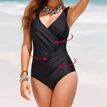 Plus Size M-4XL 2016 New One Piece Swimsuit Women Print Polka Dot Swimwear Retro Bathing Suits Beachwear Padded Swimming Wear