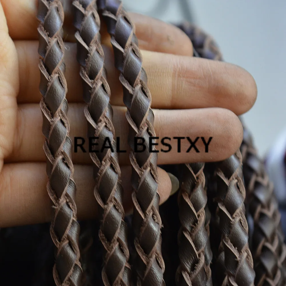 REAL BESTXY 5m/lot 6mm genuine leather cords for bracelets brown red straps black strips real jewelry | Украшения и аксессуары