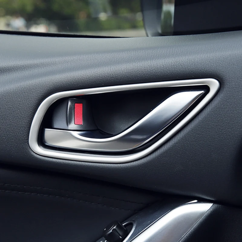 4pcs ABS Matte Interior Side Door Inner Handle Bowls Cover Frame Trim Decor For Mazda 3 M3 Axela 2014 2015 2016 2017