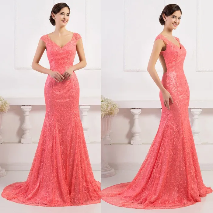 Fast-Delivery-Floor-Length-Mermaid-Evening-Dress-Sexy-Backless-Lace-Formal-Prom-Dress-V-Neck-Elegant
