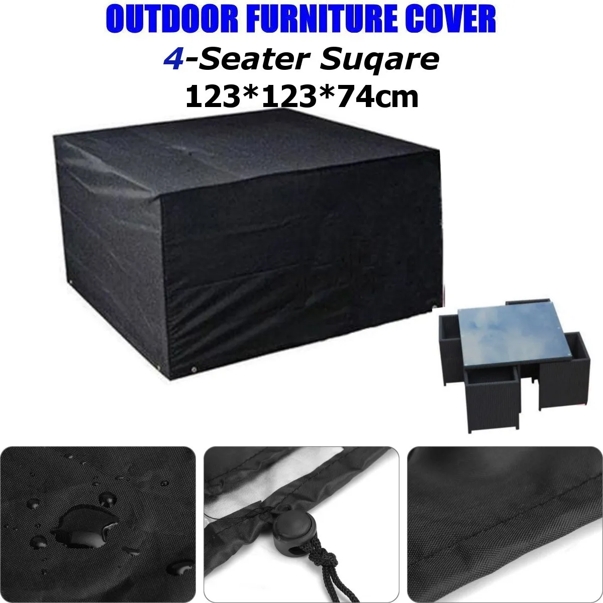 Waterproof Outdoor 4 Seater Table Chair Furniture Cover Polyester Patio Garden Garden Furnishing Table Cloth Rain Cover Raincoat Waterproof Outdoor 4 Seater Table Chair Furniture Cover Polyester Patio Garden Garden Furnishing Table Cloth Rain Cover Raincoat