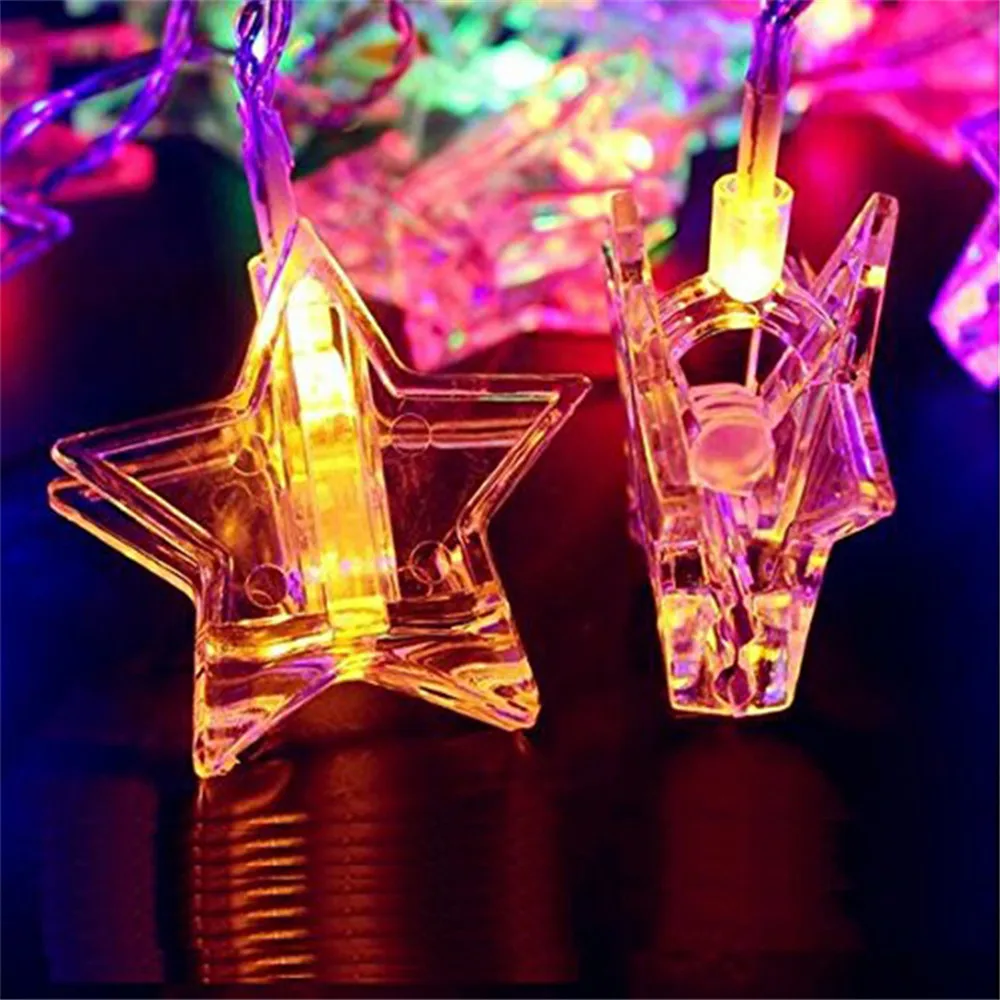 10/20/40Leds Star Card Photo Clip Led String Lights Battery Operated Christmas Wedding Party New Year Holiday Decoration Garlan 10/20/40Leds Star Card Photo Clip Led String Lights Battery Operated Christmas Wedding Party New Year Holiday Decoration Garlan