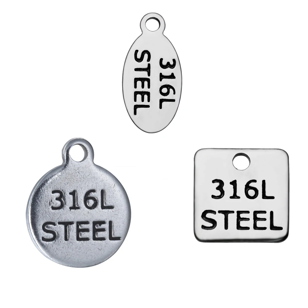 DIY Jewelry Stainless Steel Floating Engrave 316L STEEL Charm Pendants
