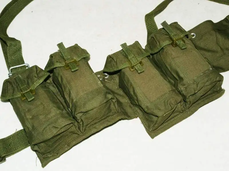 Surplus Chinese Type 63 Rifle Combat Webbing Bandolier Gear Pouches- CN020