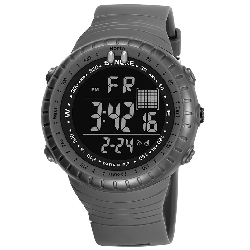 Мужские спортивные часы, 50 м, водонепроницаемые, задний светильник светодиодный, цифровые часы, хронограф, шок, двойное время, наручные часы для подарка#4M27# F