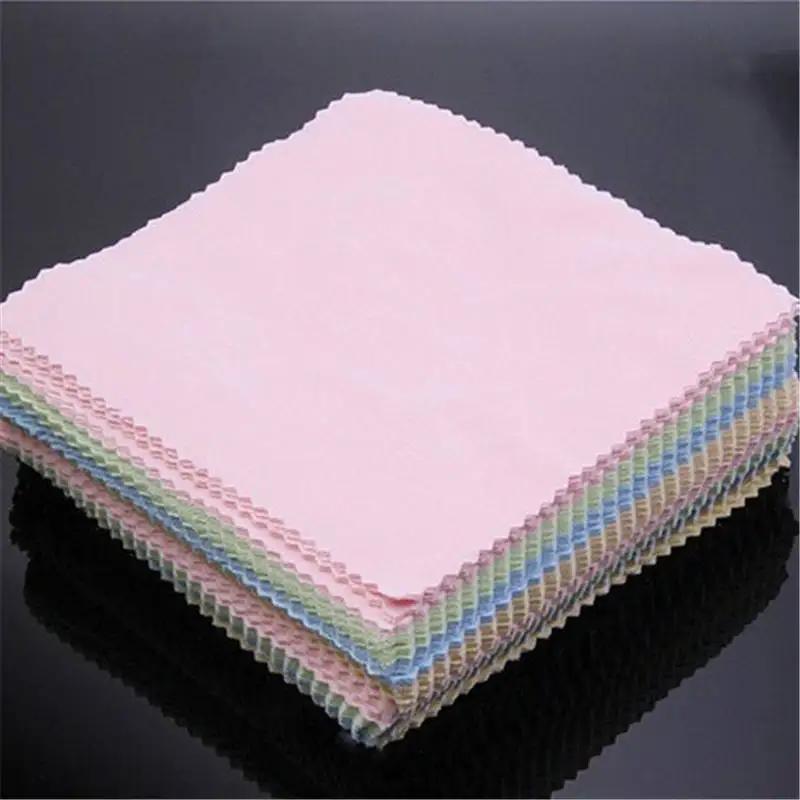 10PCS Jewelry Cleaning Polishing Cloth Metal Polisher Double Velvet Dry