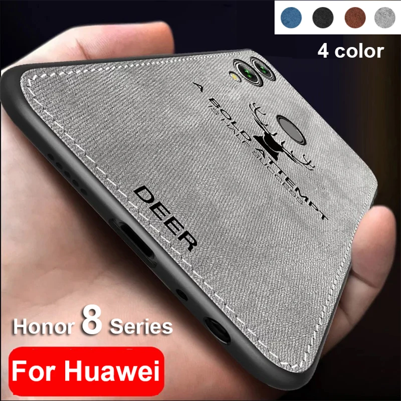 

Fabric Cloth Phone Case For Honor 10 Lite 360 Ultra Thin Soft Silicone Embossed Back Cover For Huawei Honor 10 Lite 8X 8 9 Light