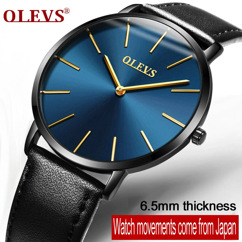 Часы наручные OLEVS мужские ультратонкие модные деловые Кварцевые
