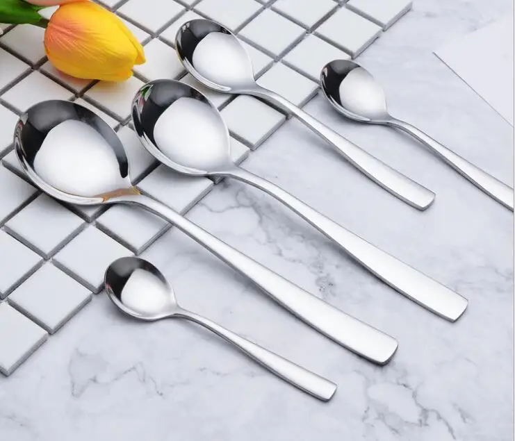 1lot/5pcs 18/8 Stainless Steel Small Coffee Spoon Set Cute Tableware