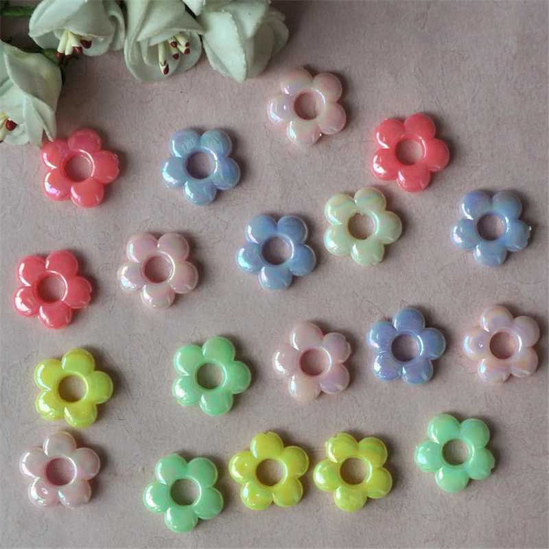 

18mm Meideheng Wholesale Flower Shape Beads with Hole Candy Multicolored Beads Beading DIY Jewelry Making Needlework Accessories
