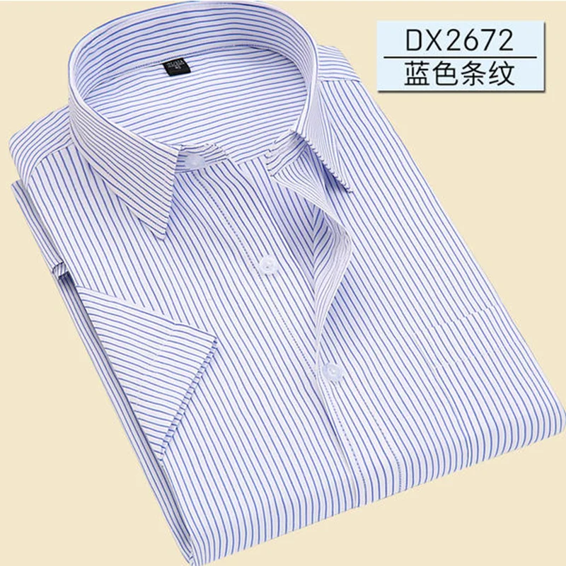 2018 الصيف زائد حجم 5XL 6XL 7XL رمادي الأزرق حك الخفية المشارب عارضة الأعمال اللباس قصيرة الأكمام قميص الرجال الدهون غي 110 كجم 120 كجم