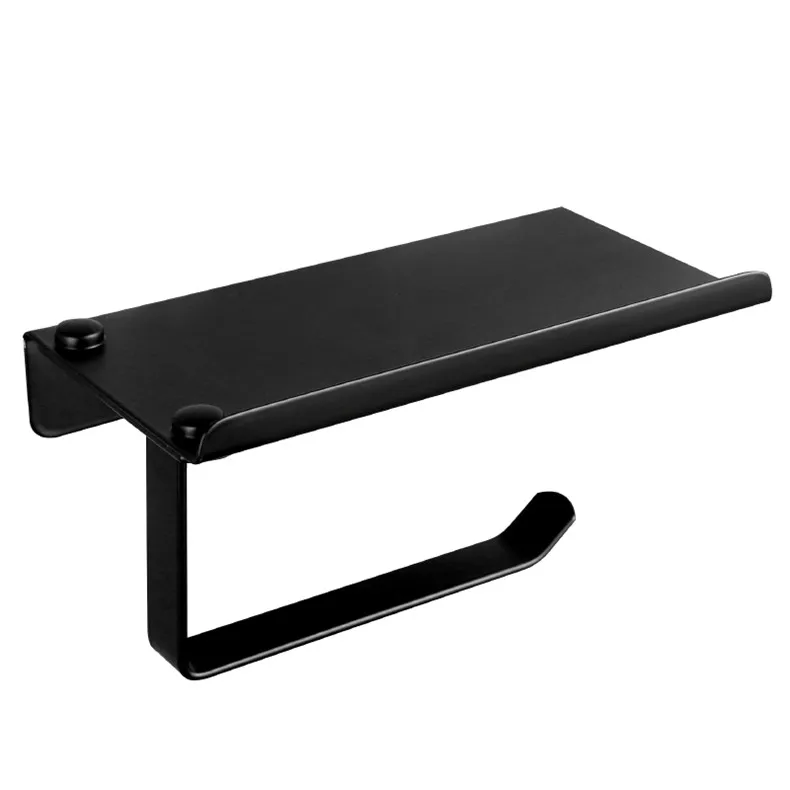 Matte Black Toilet Paper Holder Wall Mount Tissue Roll Hanger 304 Stainless Steel Bathroom Accessories (4)