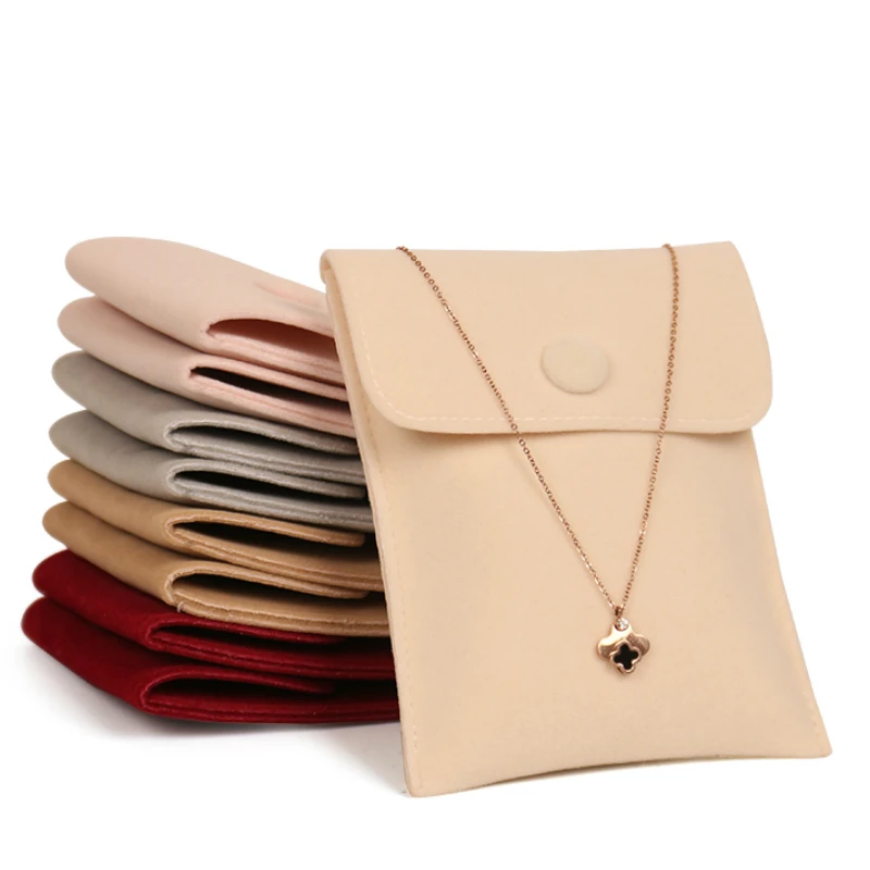 Velvet Jewelry Bag Coin Purse Gift Packing Snap Thickening Fine Velvet Necklace/Ring/Bracelet Storage Pouch Jewelry Organizer