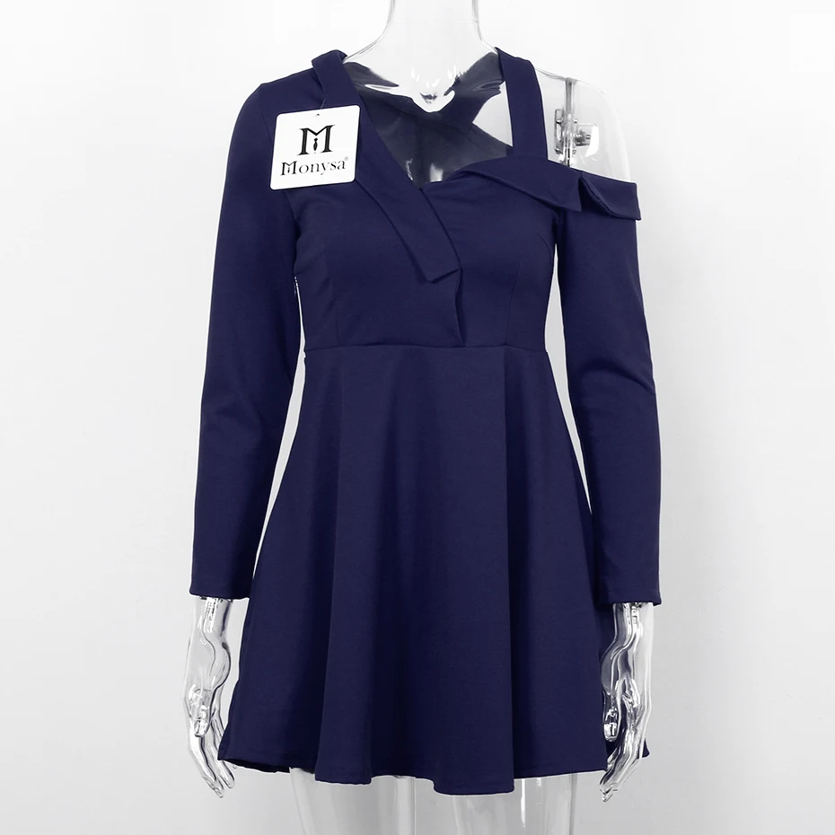 Cold Shoulder Dress Для женщин Весна 2018 Новое поступление платья с длинным рукавом дамы