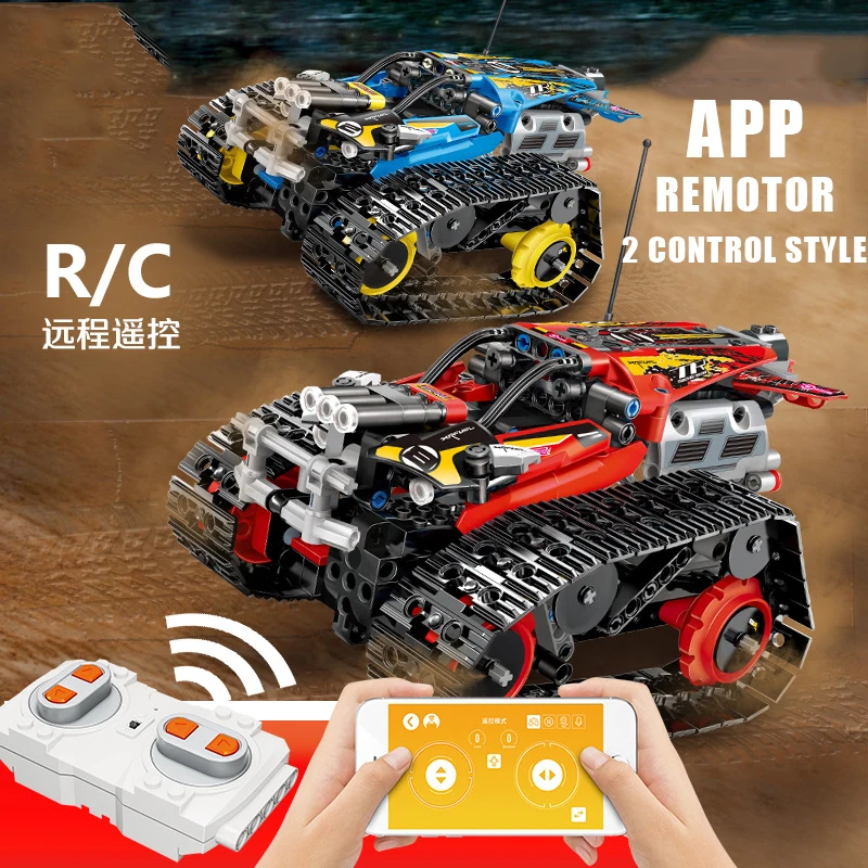 تكنيك RC تتبع المتسابق سيارة التطبيق الكهربائية قوة المحرك وظيفة مدينة بنة نموذج أطفال هدية متوافق Legoingly 42095