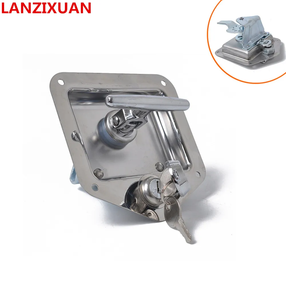 

Stainless Yacht Folding T-Shaped Handle Lock Trailer Plane RV Caravan Truck Engineering Vehicles Latch Toolbox Knob Locks