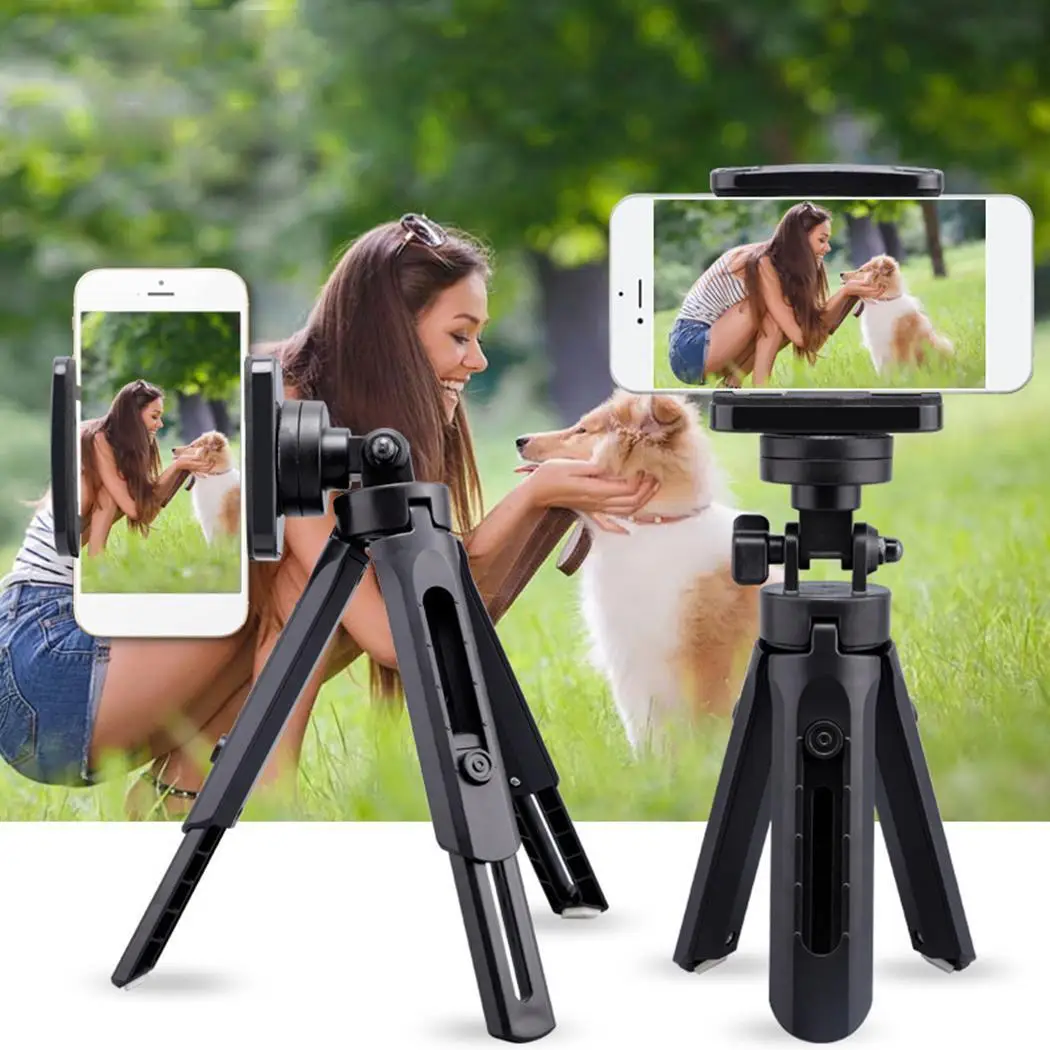 

Mini Selfie Telescopic Tripod Camera Mobile Bracket foldable as short as 23cm Phone 124g Holder Bracket Black