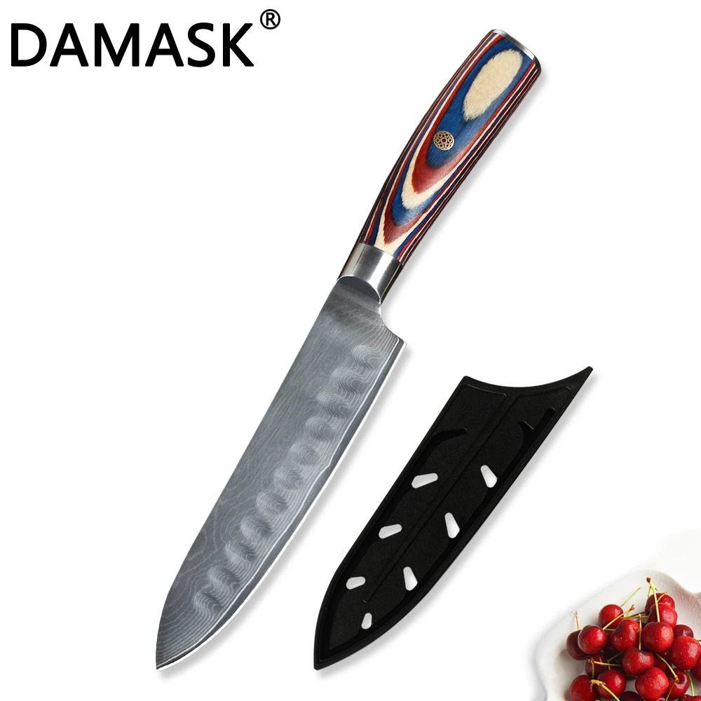 Дамасский нож DAMASK кухонные ножи для приготовления ножей цветочный ноготь японский стиль нож шеф-повара VG10 дамасский стальной режущий инструмент столовые приборы