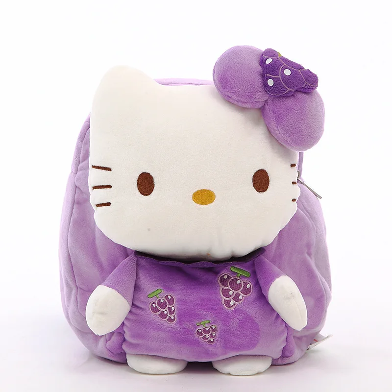 29cm Kawaii Fruits Hello Kitty Plush font b Toy b font Children Backpack Kids Bag For