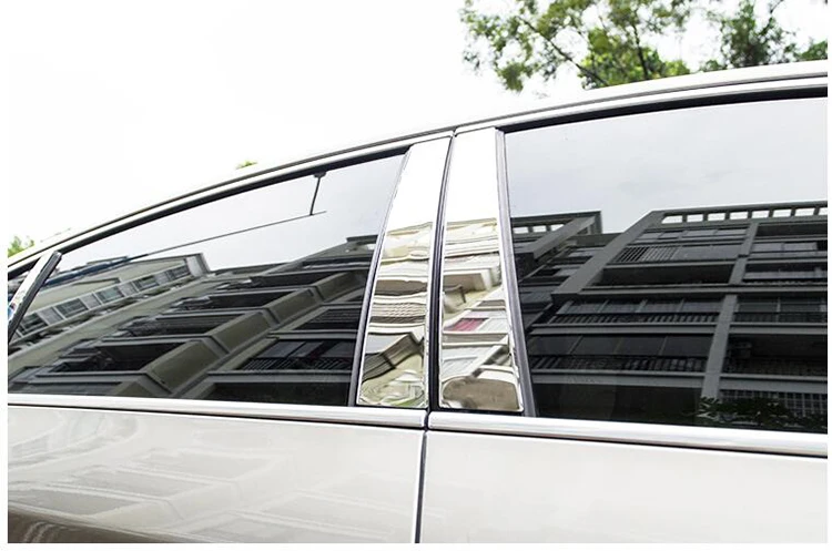 Окна автомобиля средняя стойка отделка из нержавеющей стали украшения защиты клейкие полоски для volvo S60L 2014-2018 авто аксессуары