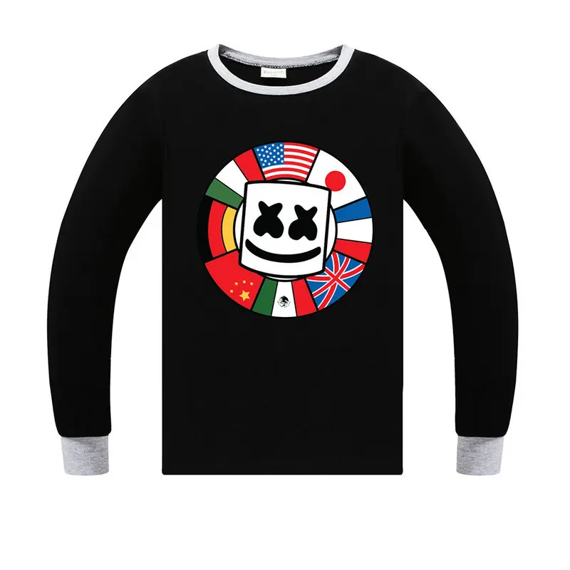 

Apex Legends T Shirt New Game Logo Print Tee Black Fashion Children's long sleeve t-shirt Cartoon Marshmello Dj Music tops