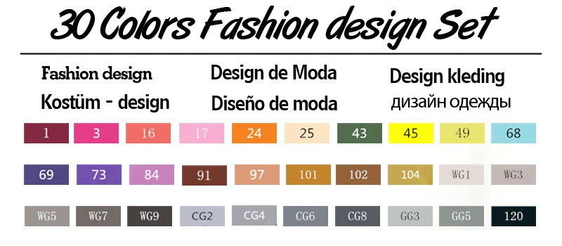 TOUCHNEW 30/40/60/80/168 Цвета эскиз Маркеры Ручка на спиртовой основе маркер-Кисточка Комплект лучше всего подходит для рисования манга анимация товары для рукоделия - Цвет: 30 Clothing Set T6
