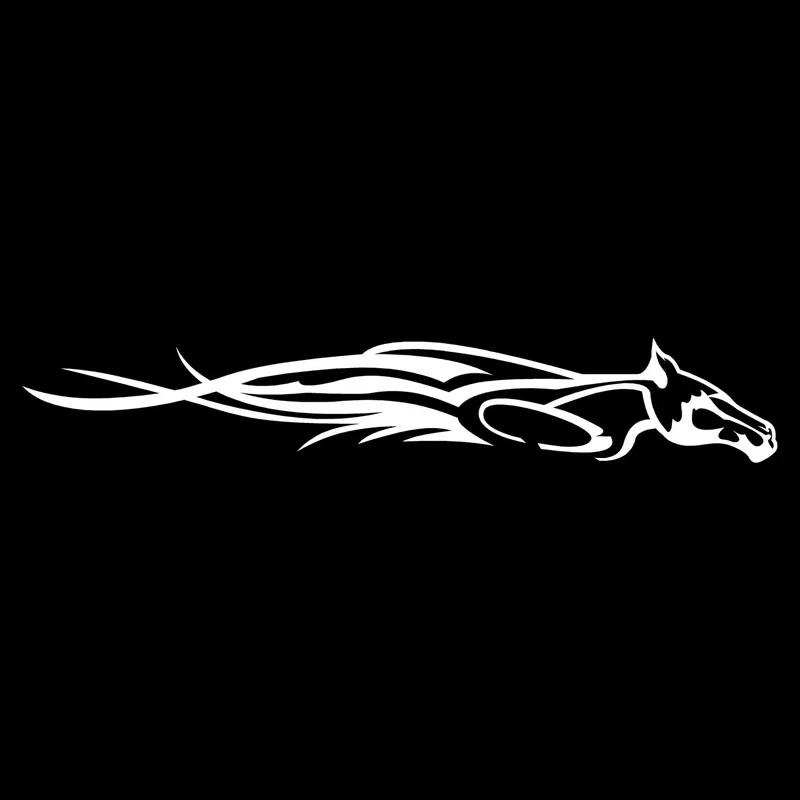 24.6*3.9 سنتيمتر بارد الحصان الأزياء جسم السيارة ملصقات الديكور سيارة سباق صائق الفينيل للماء أسود/فضي S1-2037