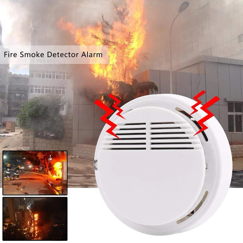 

85dB Fire Smoke Photoelectric Sensor Detector Monitor Home Security System Cordless for Family Guard Office Building Restaurant