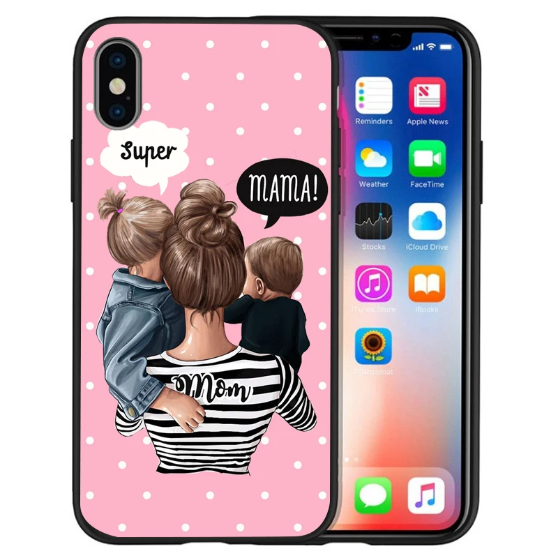 Супер I Love Mama мышь папа мама мальчик детский чехол для чехла iphone 8 7 X XS Max XR 6 7 8 плюс 5S SE мягкий чехол Etui