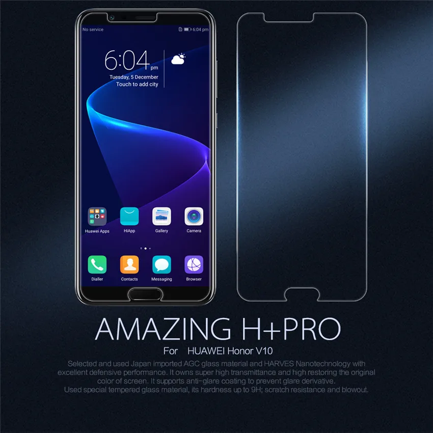 

NILLKIN For Huawei Honor V10 Hight Quality Amazing H+Pro Resistant 2.5D Tempered Glass Screen Protector Film For Honor V10