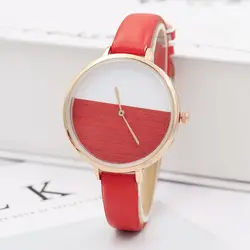 2018 новый стиль тонкий ремешок Женская мода кожа кварцевые часы розовое золото корпус часов простой дизайн Личность Леди наручные часы
