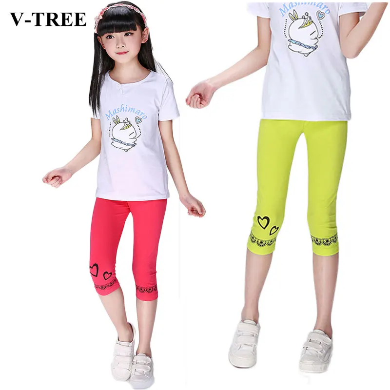 

Summer Girls Pants Capri Cotton Leggings For Girls Skinny Beautiful Children Pants Baby Jogger
