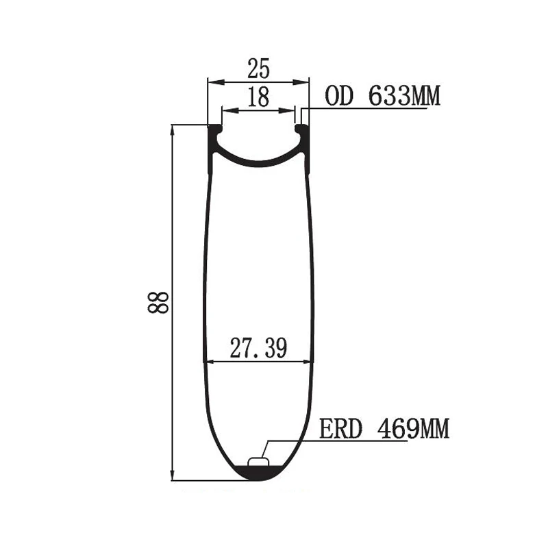 700c 88 мм клинчер outter ширина 25 мм V тормоз внутренняя ширина 18 мм Дорожный велосипед карбоновая обод базальтовая поверхность ERD 469 мм 18 H 20 H 24 H 28 H 32 H