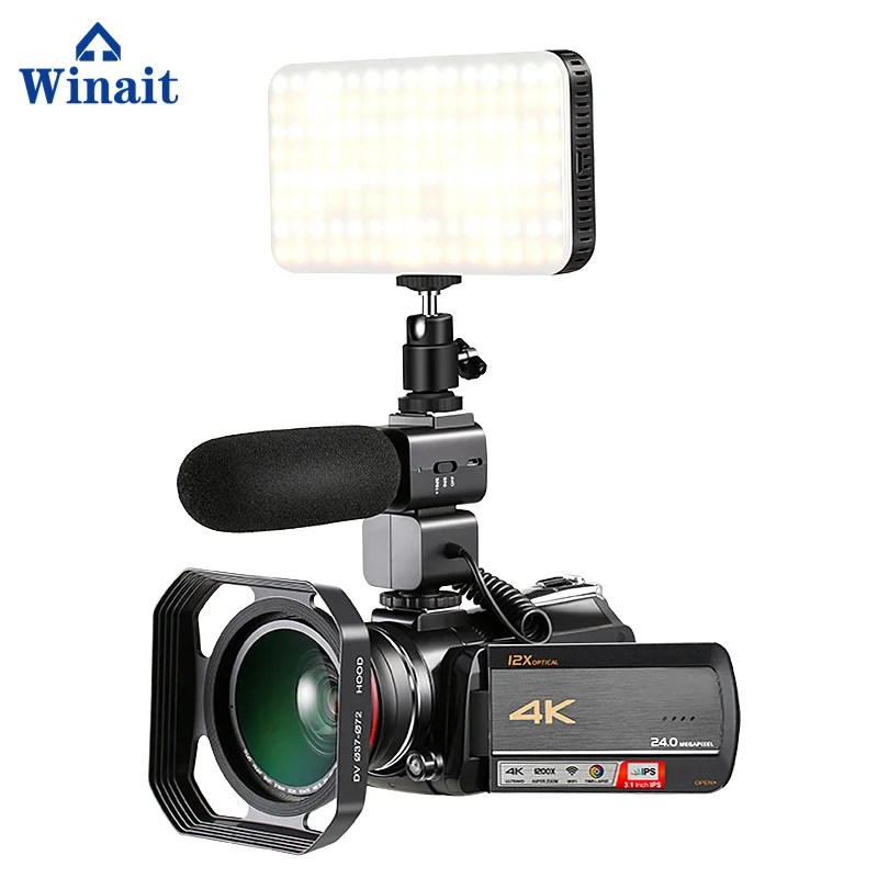 Winait Профессиональная домашняя супер 4k цифровая видеокамера, wifi цифровая видеокамера - Цвет: add 1 2 3