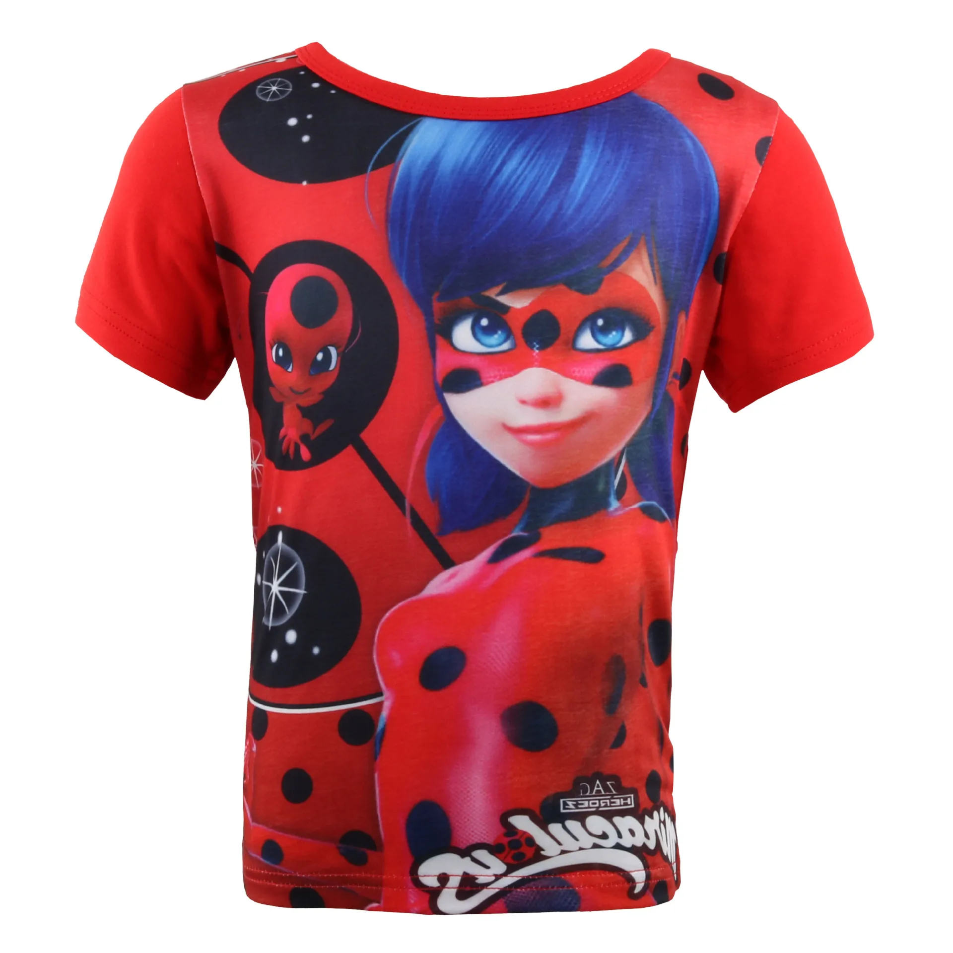 Baby girl 2018 summer T shirt Miraculous Ladybug print short-sleeved round neck T-shirt children Bug casual top Kids Clothes Baby girl 2018 summer T shirt Miraculous Ladybug print short-sleeved round neck T-shirt children Bug casual top Kids Clothes