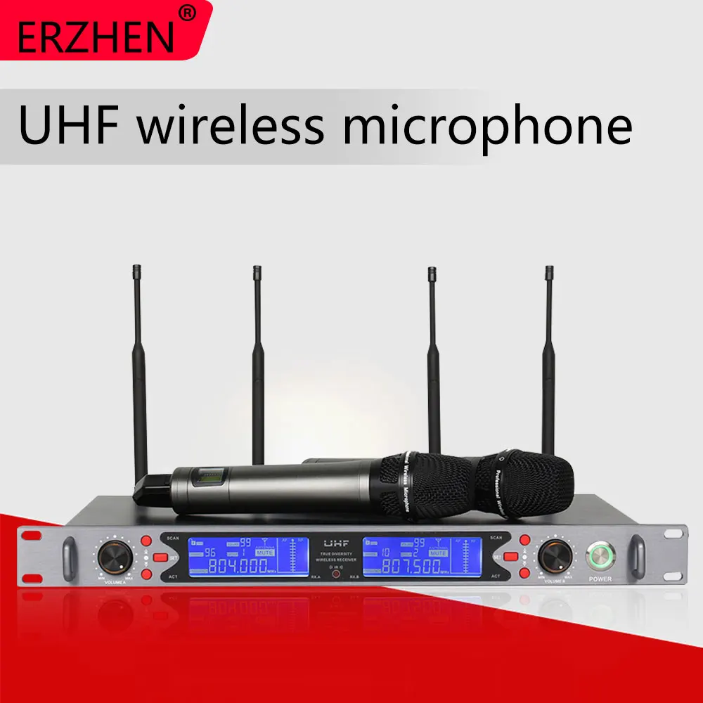 

R-U910 true diversity dual channel high quality wireless microphone, high quality, hot mic, IR, 2 microphones