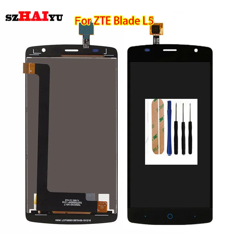 

SZHAIYU 1280x720 5.0'' LCD For ZTE Blade L5 LCD Display Touch Screen Digitizer Panel Replacement Parts Assembly