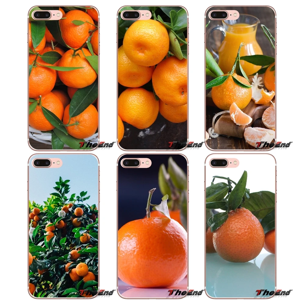 

For iPhone X 4 4S 5 5S 5C SE 6 6S 7 8 Plus Samsung Galaxy J1 J3 J5 J7 A3 A5 2016 2017 Food orange Tangerine Cell Phone Skin Case