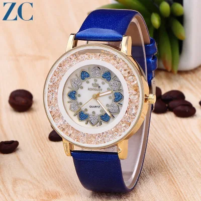 

00The new lady belt personality quartz watch big trend Ball hearts to watch