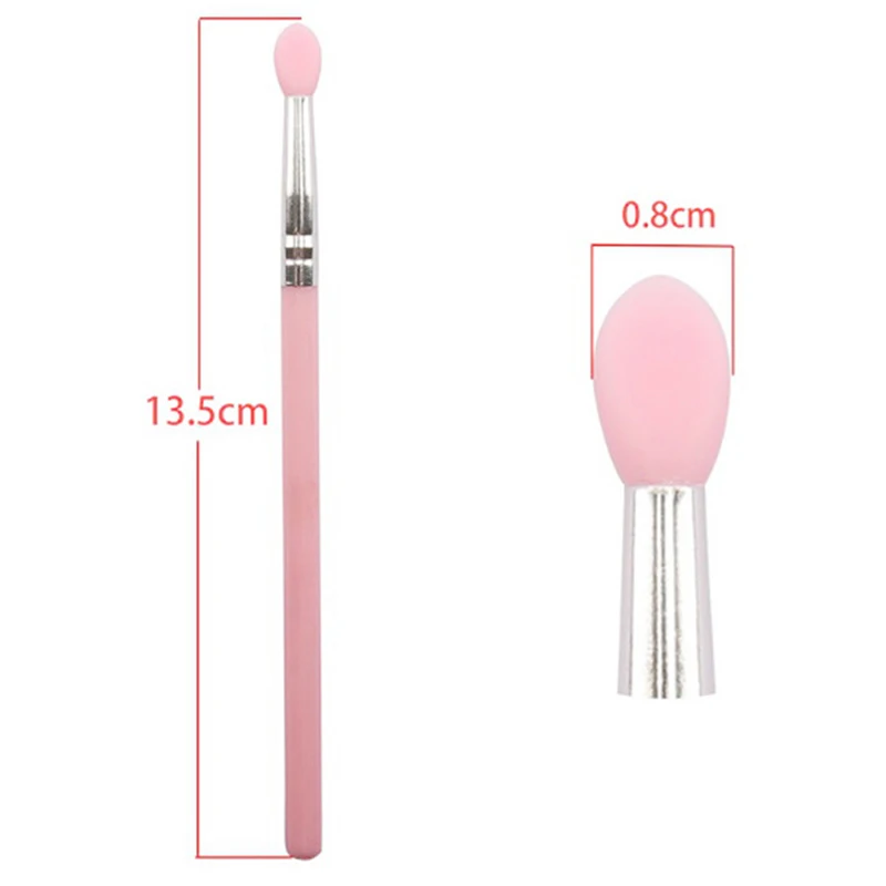 3 Pcs Makeup Brushes Set Soft Silicone Head Plastic Handle Eye Shadow Lip Applicator Brush Tools 2 Colors