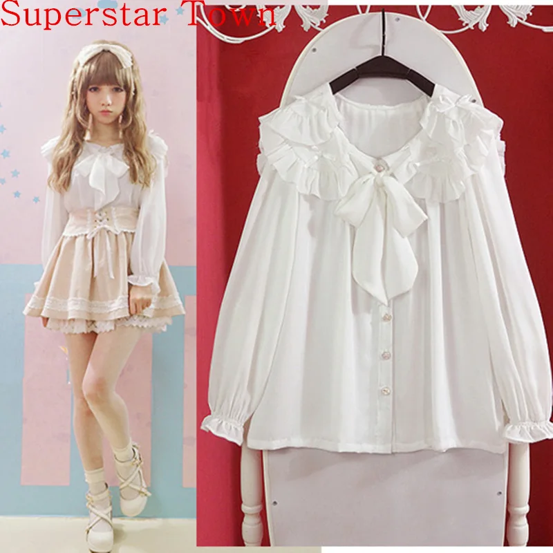 2016 Summer Cute Japanese Clothing Vintage Peter Pan Collar White