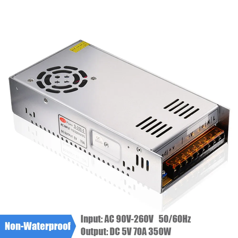 

DC5V 70A 350W Switch Power Supply Adapter AC90-260V Lighting Driver Transformer for LED Strip Light Bar LED Signs 3D Print