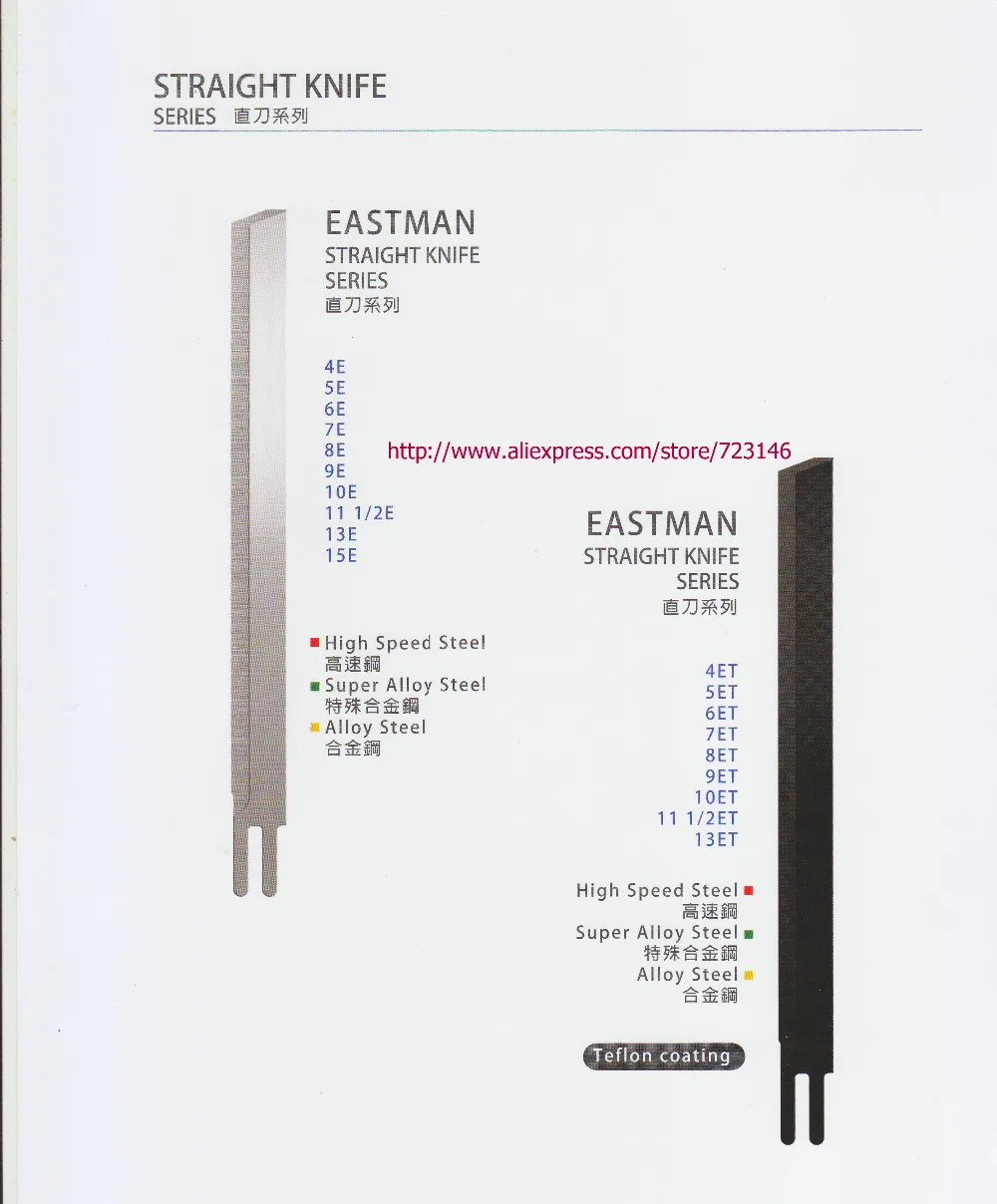 10E 10 км высокоскоростная стальная Eastman прямая режущая машина 1" лезвия ножей-12 Упаковка режущая машина kinfe резак