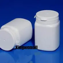 300 шт./лот, емкость 250 мл, белая пластиковая полиэтиленовая бутылка с отрывной крышкой для крышки, сахарная пудра, медицинские конфеты, упаковка для пищевых продуктов