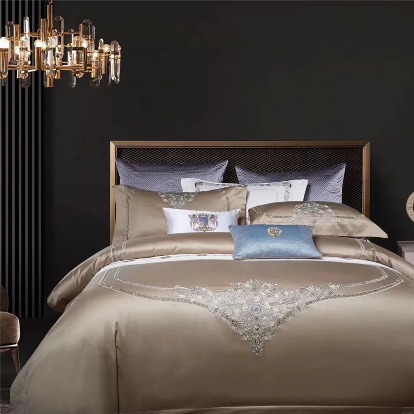 European Embroidery Duvet Cover Set Bed Sheet 1000tc Ultra Soft