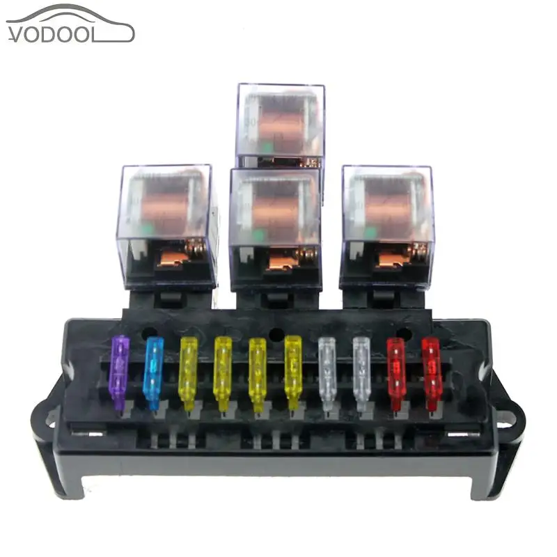 Auto Car Boat 10 Way Circuit Standard Blade Fuse Box Block ... crx fuse box pin outs 