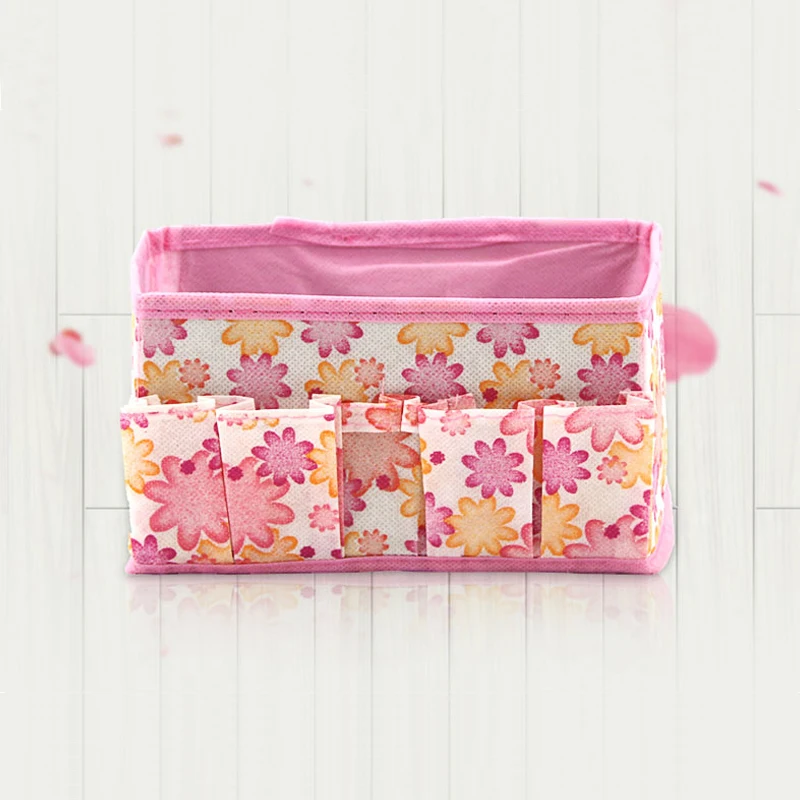 

2019 New Non-woven Multifunction Folding Home Office Desktop Storage Makeup Cosmetics Zakka Storage Box Multicolor Options